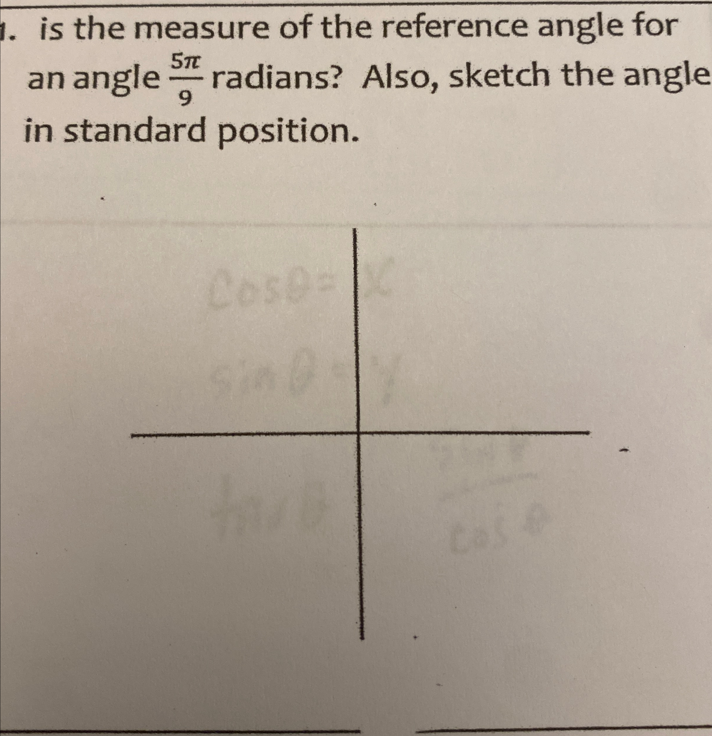 Solved is the measure of the reference angle for an angle | Chegg.com
