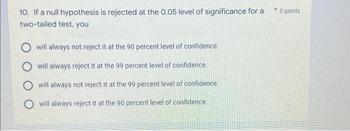 null hypothesis rejected at the 0.05 level