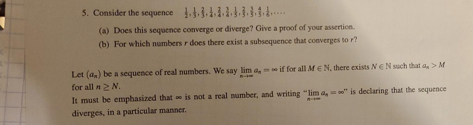 Solved 5. Consider The Sequence | Chegg.com