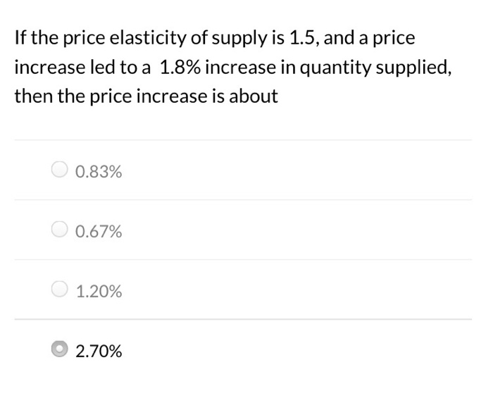 Solved A key determinant of the price elasticity of supply
