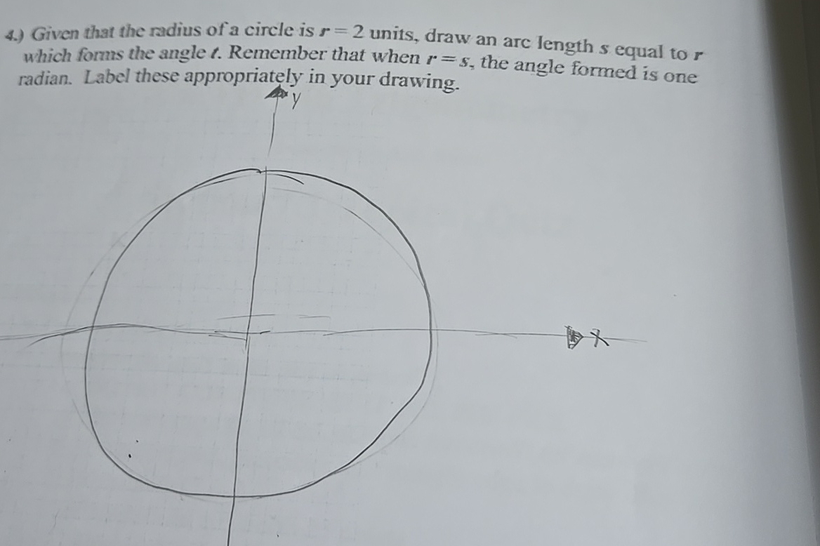 Solved How to solve 4.) ﻿Given that the radius of a circle | Chegg.com