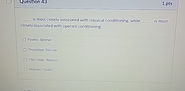 Solved 1ptsq, ﻿is most closely associated with classical | Chegg.com