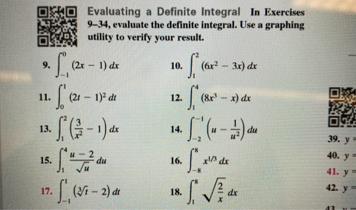 Solved Evaluating a Definite Integral In Exercises 9-34, | Chegg.com