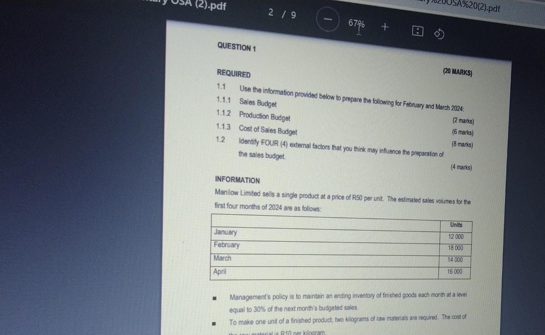 Solved Answer ALL questions in this paper. QUESTION 1 [100 | Chegg.com