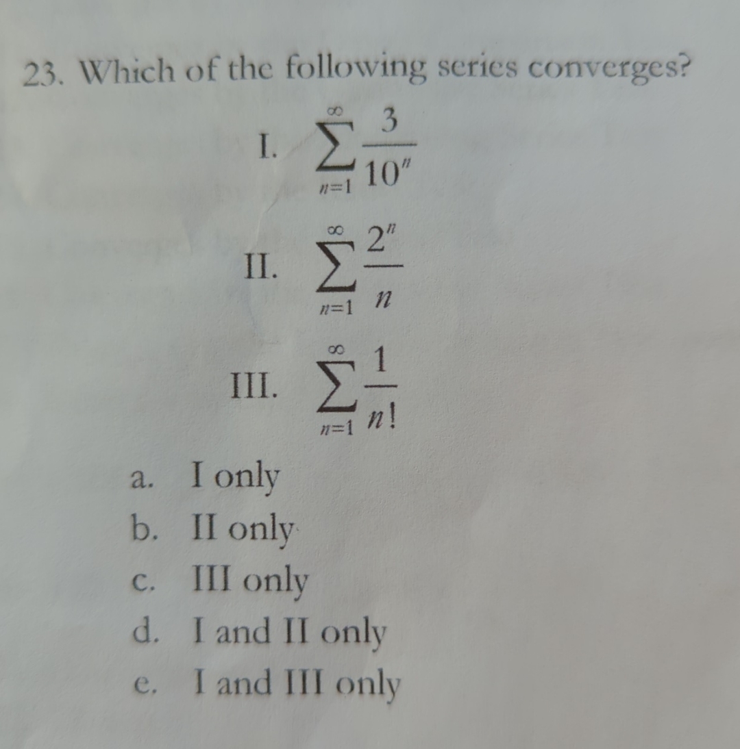 Solved Which of the following series | Chegg.com