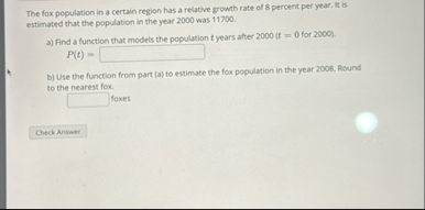 Solved The fox population in a certain region has a relative | Chegg.com