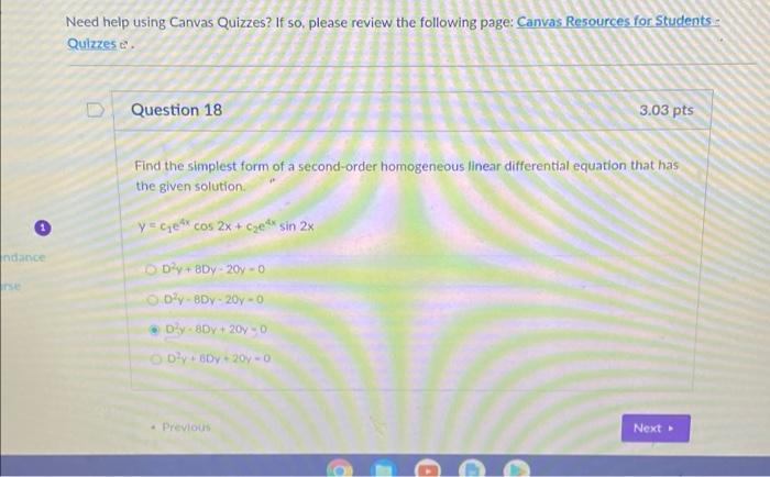 Solved Need help using Canvas Quizzes? If so, please review | Chegg.com
