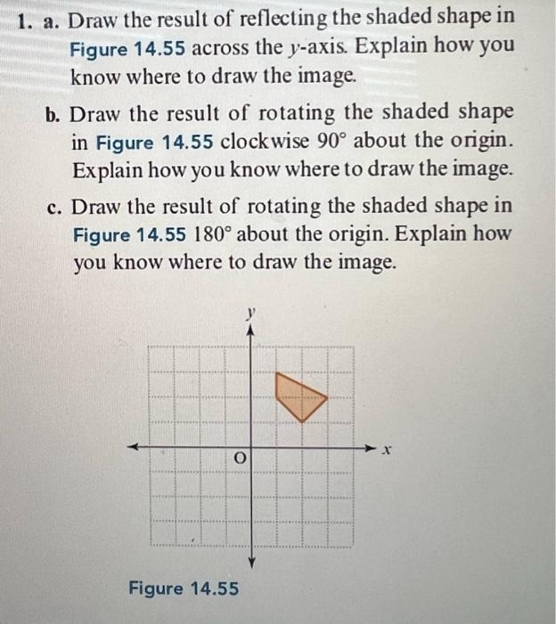 Solved 1. a. Draw the result of reflecting the shaded shape | Chegg.com