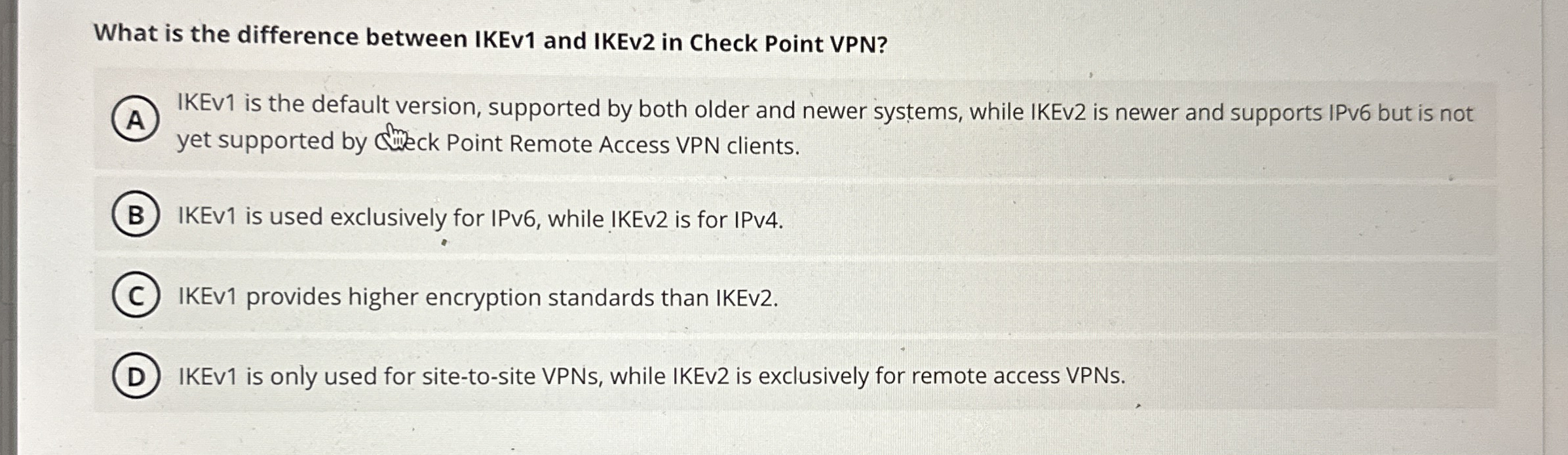 Solved What is the difference between IKEv1 ﻿and IKEv2 ﻿in | Chegg.com