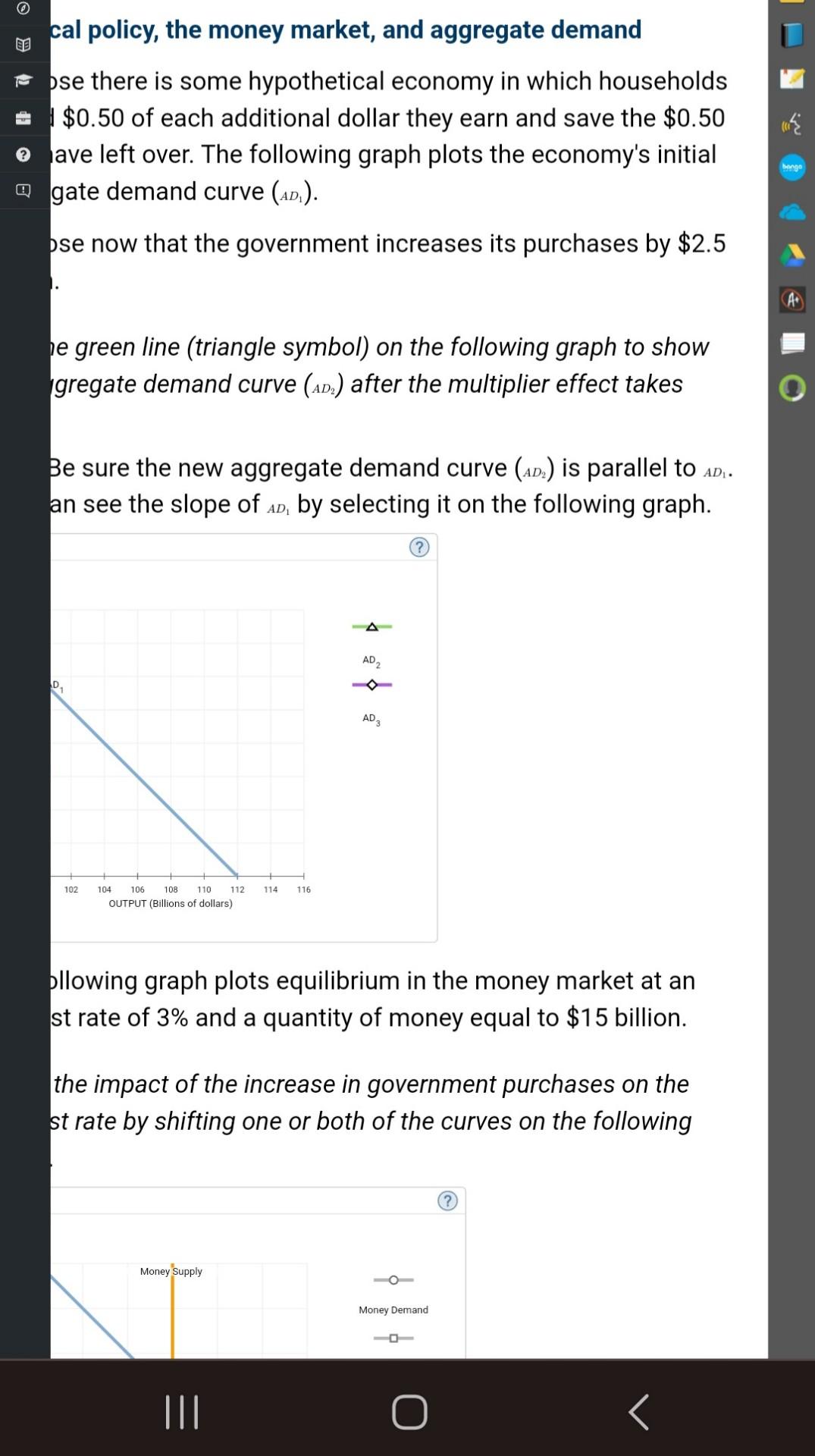 Fiscal Policy, The Money Market, And Aggregate Demand | Chegg.com