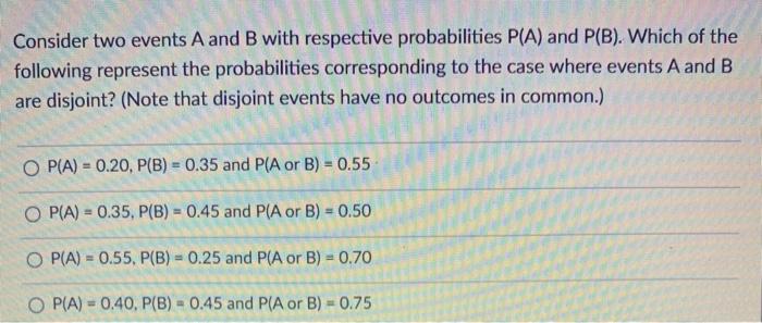 Solved Consider Two Events A And B With Respective | Chegg.com