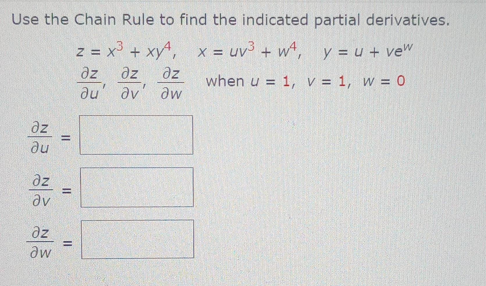 Solved Use the Chain Rule to find the indicated partial | Chegg.com