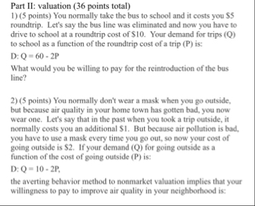 Solved Part II: valuation (36 ﻿points total)(5 ﻿points) ﻿You | Chegg.com