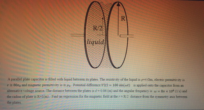Parallel Module Stig R72 Solved R R72 liquid A parallel plate capacitor is filled | Chegg.com