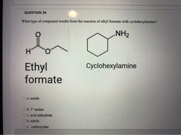 Solved QUESTION 34 What type of compound results from the