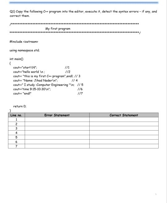 Solved Qi Copy The Following C Program Into The Editor Chegg Com