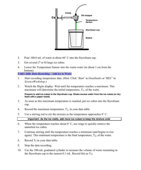 Solved Determine the heat of fusion of water. Make an