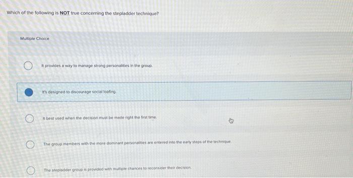 Solved Which of the following is Nor true concerning the | Chegg.com
