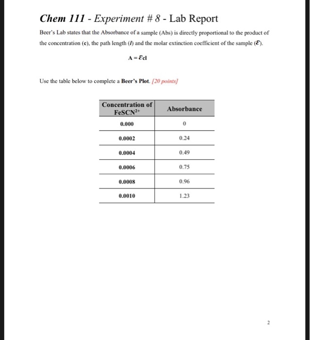 chem 111 experiment 8