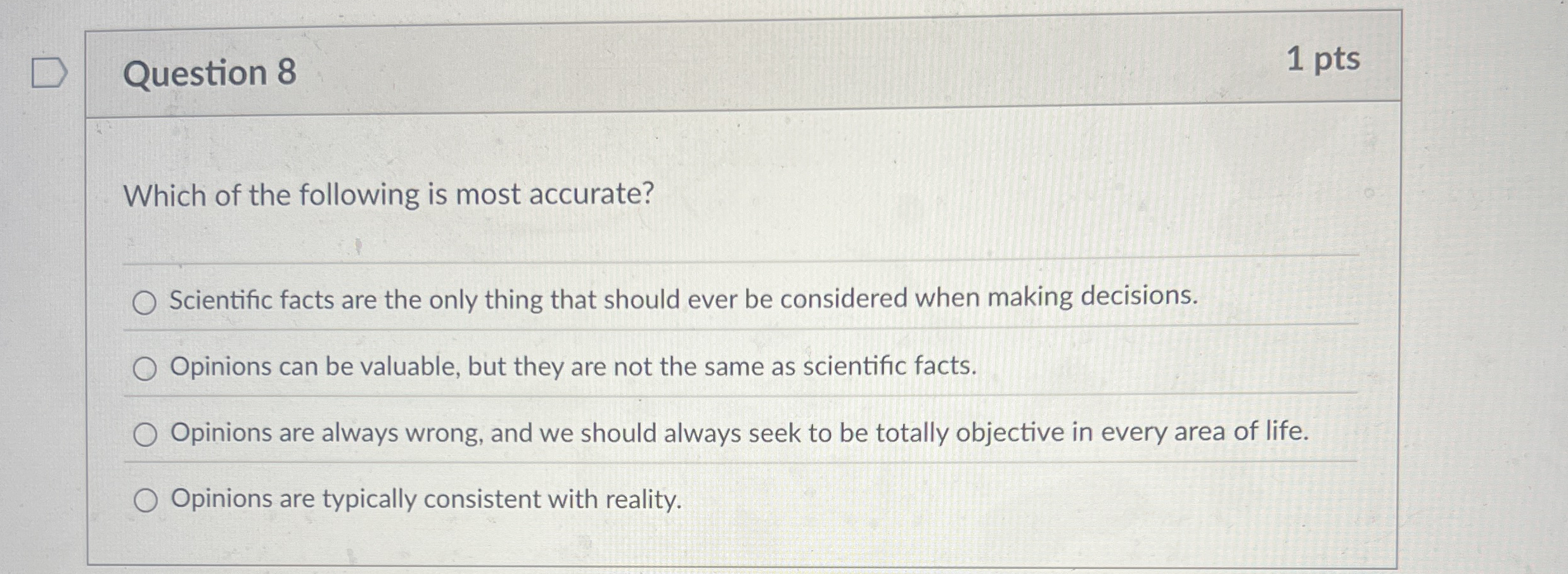 Solved Question Ptswhich Of The Following Is Most Chegg Com