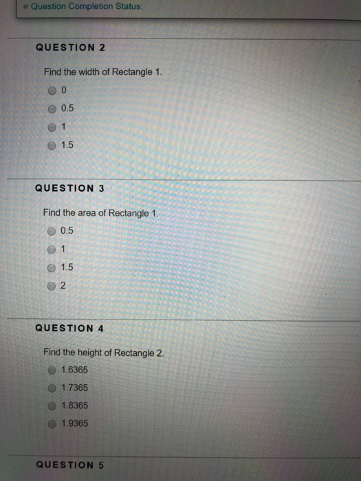 Solved Question Completion Status: QUESTION 1 Questions 1-7 | Chegg.com