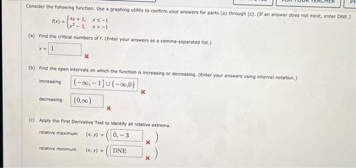 Solved Consider The Following Function Use A Graphing