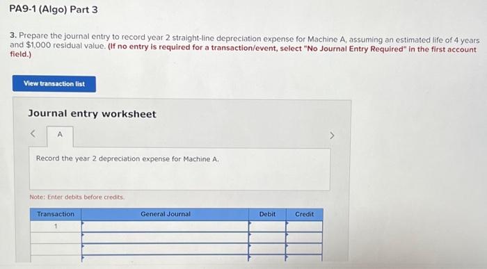 Solved Required Information PA9-1 (Algo) Computing | Chegg.com