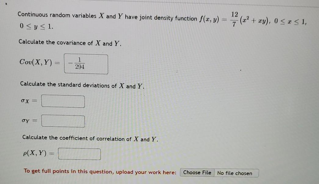 Solved 12 Continuous random variables X and Y have joint | Chegg.com