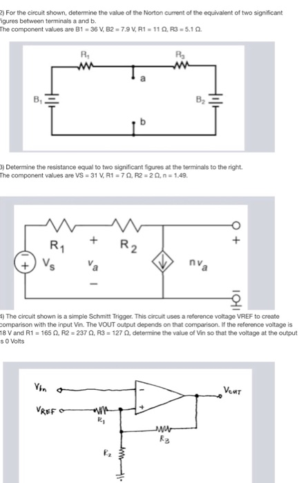 Solved Figures between terminals a and b. 2) For the circuit | Chegg.com