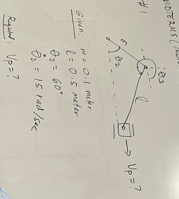 Given: m=0.1 meter l=0.5 meter θ2=60∘θ˙2=15rad/sec | Chegg.com