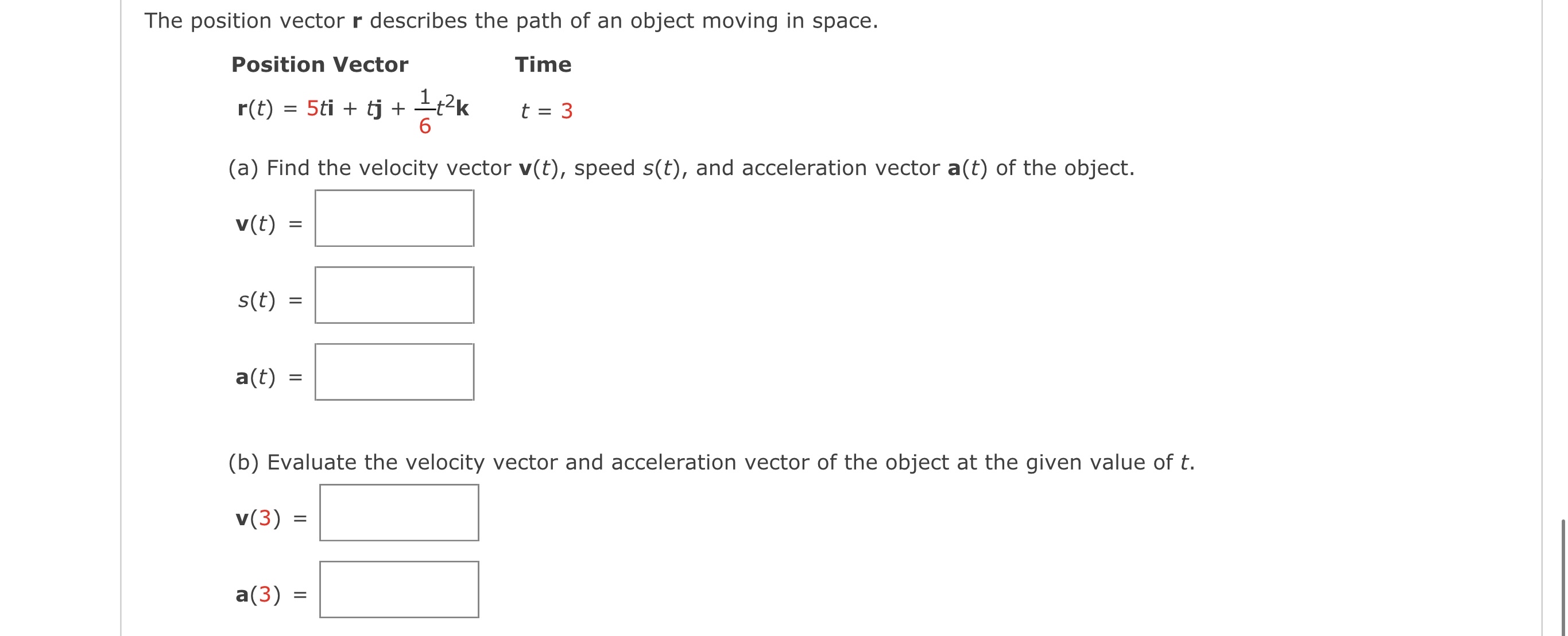 Solved The position vector r ﻿describes the path of an | Chegg.com