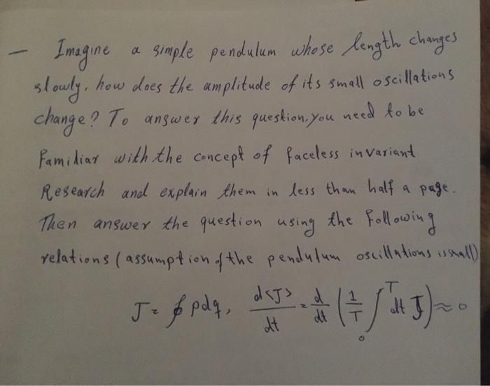 Solved how does the amplitude of its small oscillations | Chegg.com