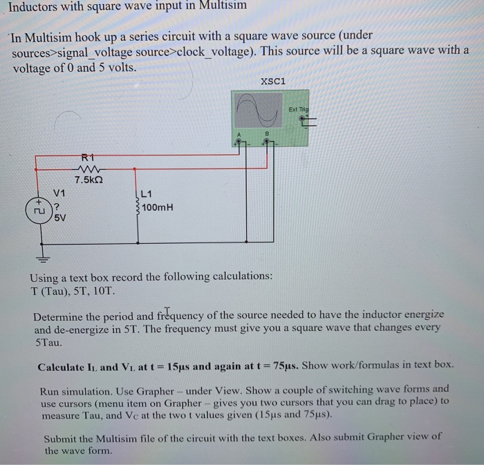 Solved Inductors with square wave input in Multisim In