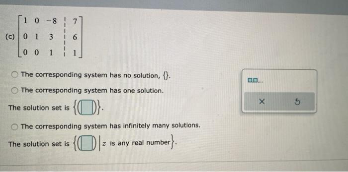 Solved Determine the solution set for the system represented | Chegg.com