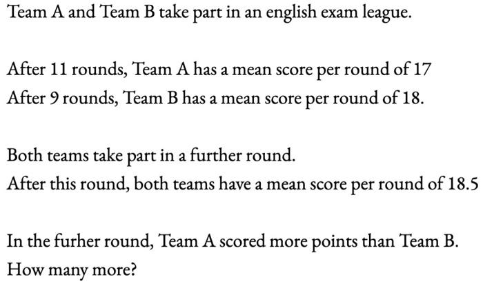 Solved Team A And Team B Take Part In An English Exam | Chegg.com