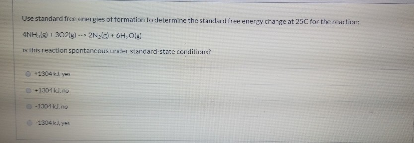 Solved Use standard free energies of formation to determine | Chegg.com
