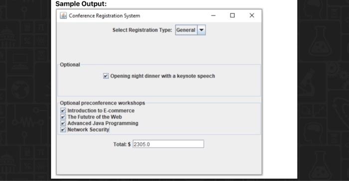 Solved 3. Conference Registration System Create an | Chegg.com