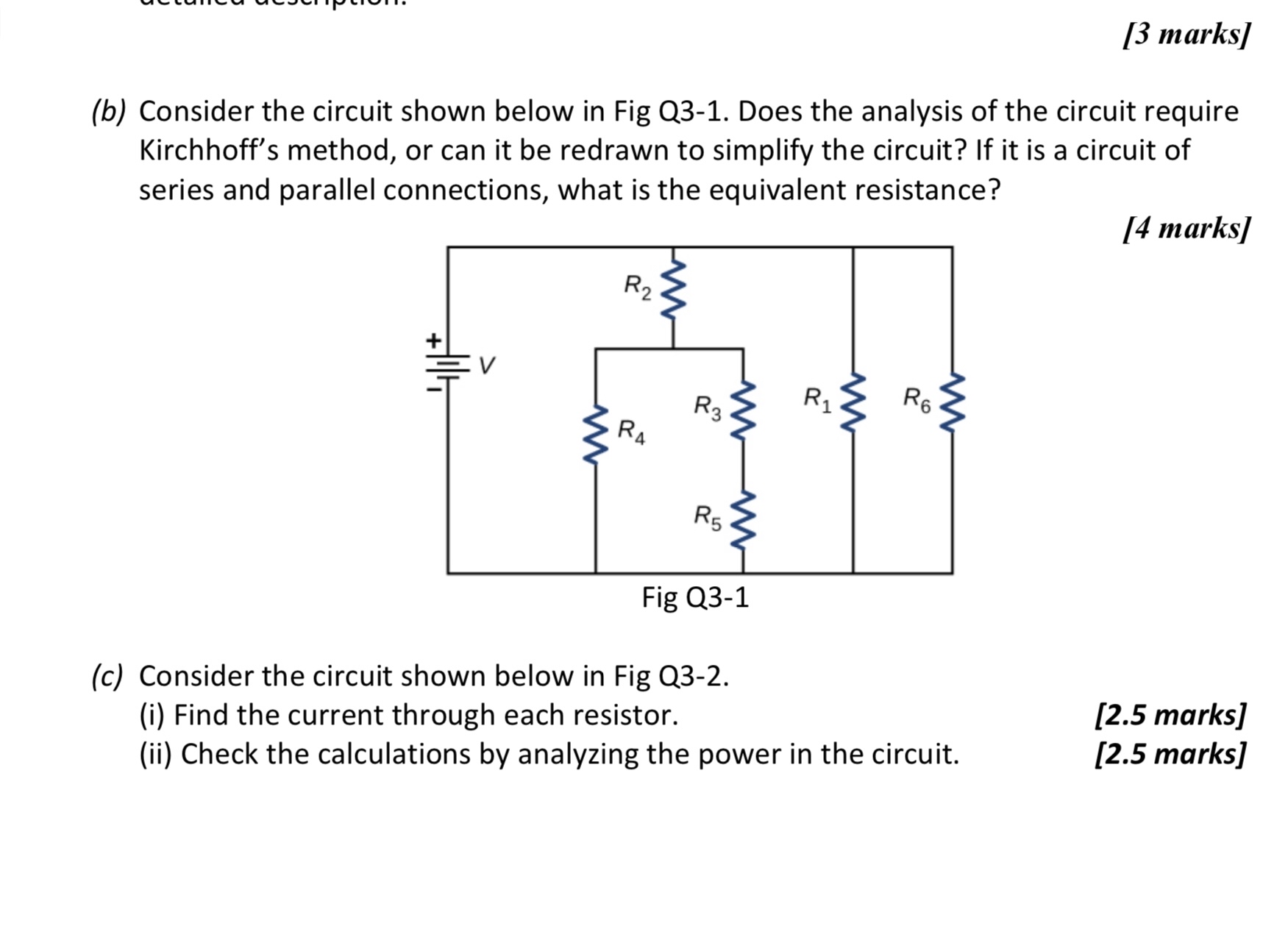 Solved [3 ﻿marks](b) ﻿Consider the circuit shown below in | Chegg.com