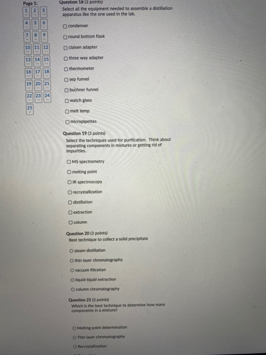 Solved Page 1: 1 23 Question 18 (3 points) Select all the | Chegg.com