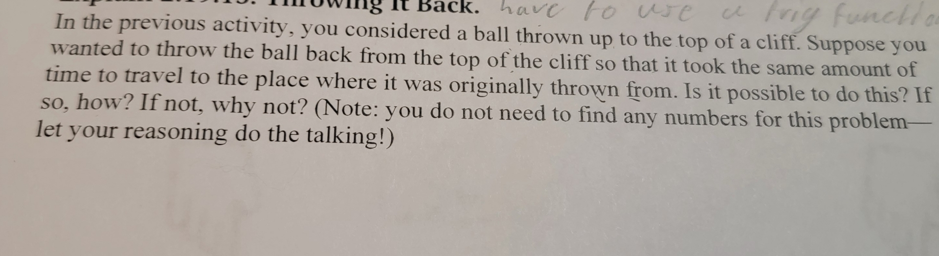 Solved In the previous activity, you considered a ball | Chegg.com