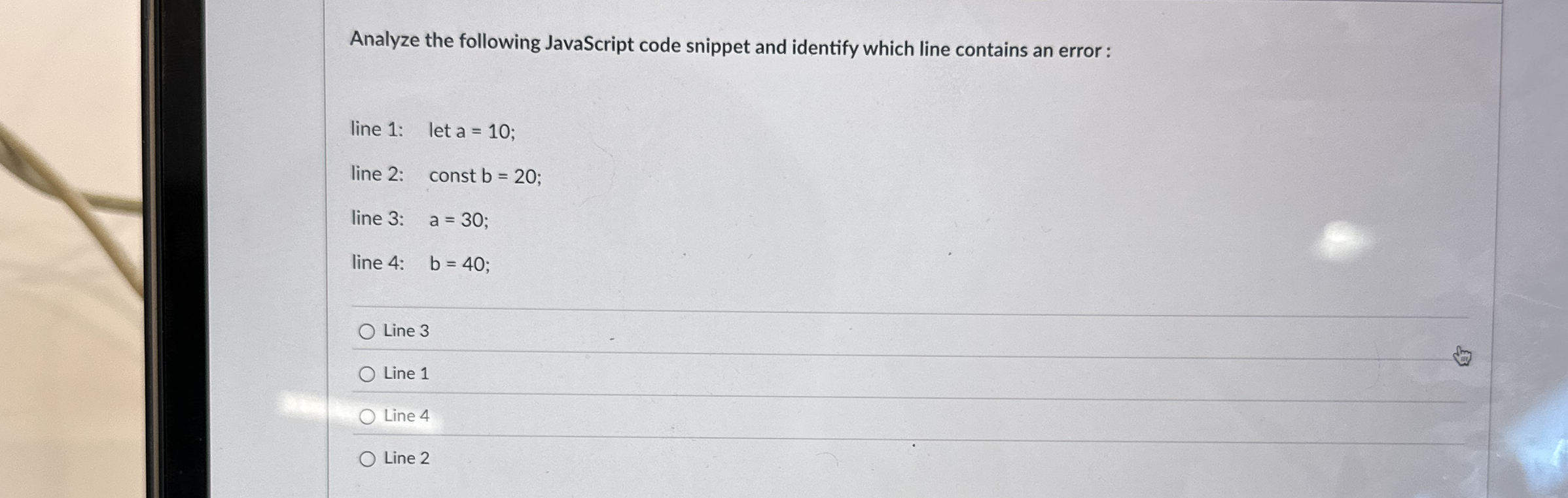 Solved Analyze the following JavaScript code snippet and | Chegg.com