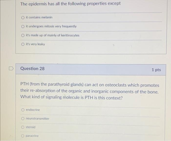 Solved The epidermis has all the following properties except