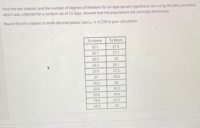 degrees of freedom for t test statistic