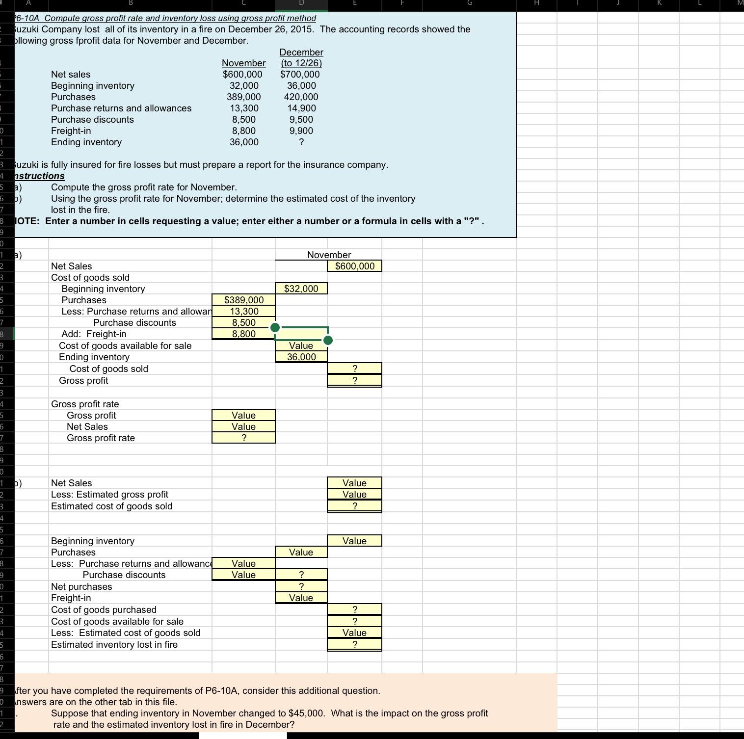 Solved 6-10A Compute Gross Profit Rate And Inventory Loss | Chegg.com