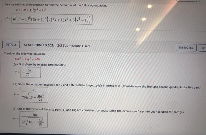 Solved Use logarithmic differentiation to find the | Chegg.com