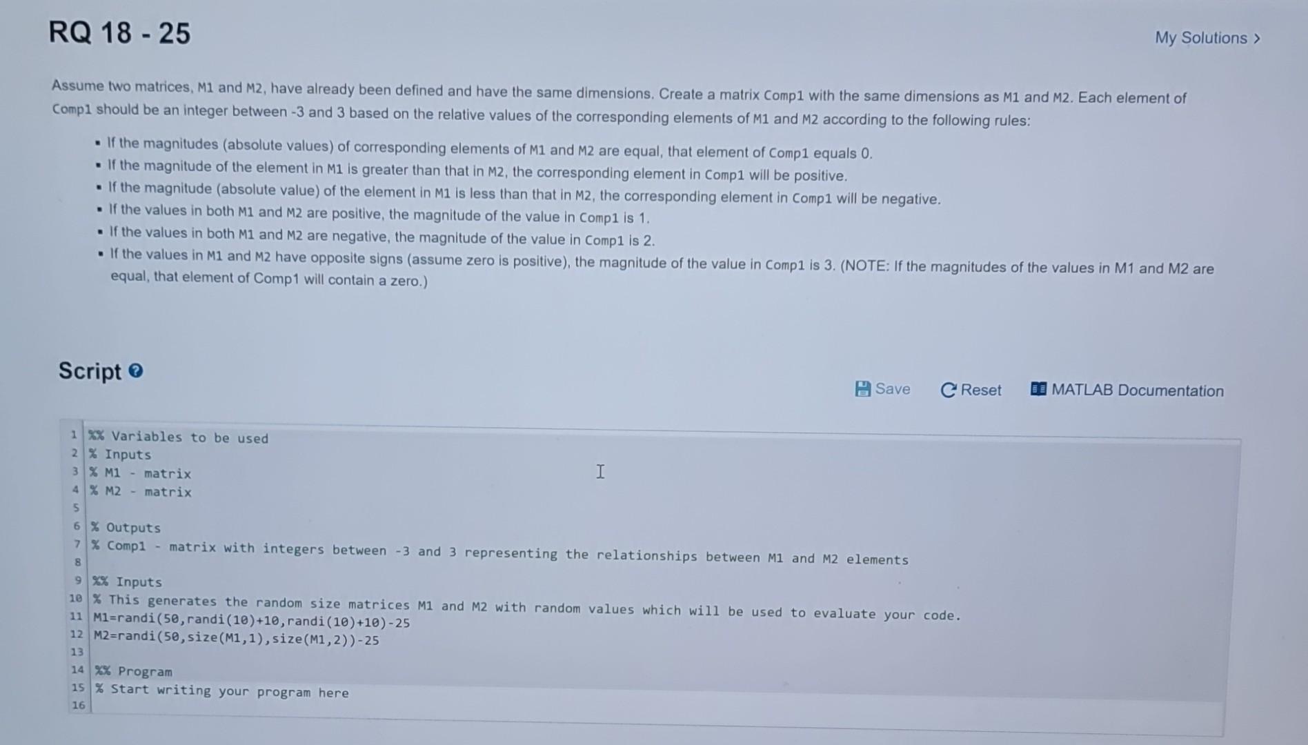 Solved Assume Two Matrices, M1 And M2, Have Already Been | Chegg.com