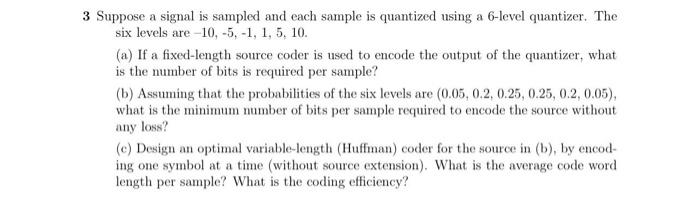 Suppose A Signal Is Sampled And Each Sample Is 