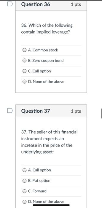 Solved Question 36 1 pts 36. Which of the following contain | Chegg.com