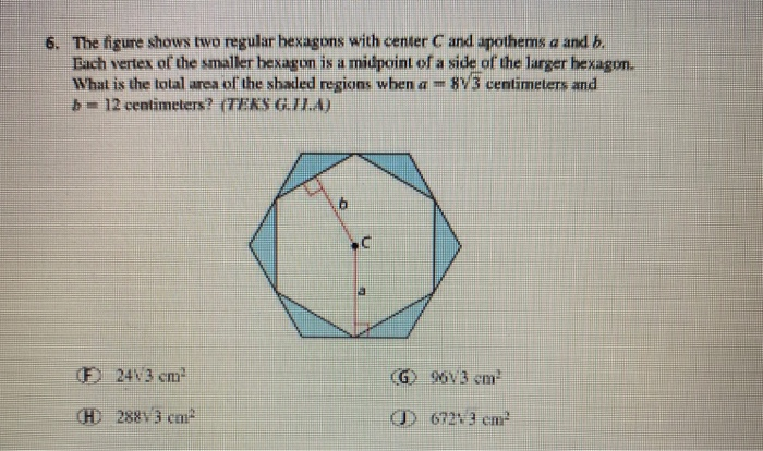 Solved 6. The figure shows two regular hexagons with center | Chegg.com
