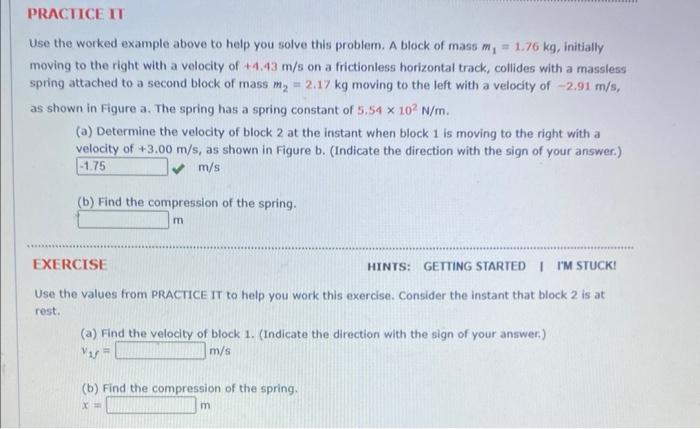 Solved GOAL Solve An Elastic Collision Involving Spring | Chegg.com